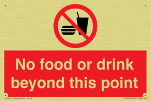 No food or drink beyond this point